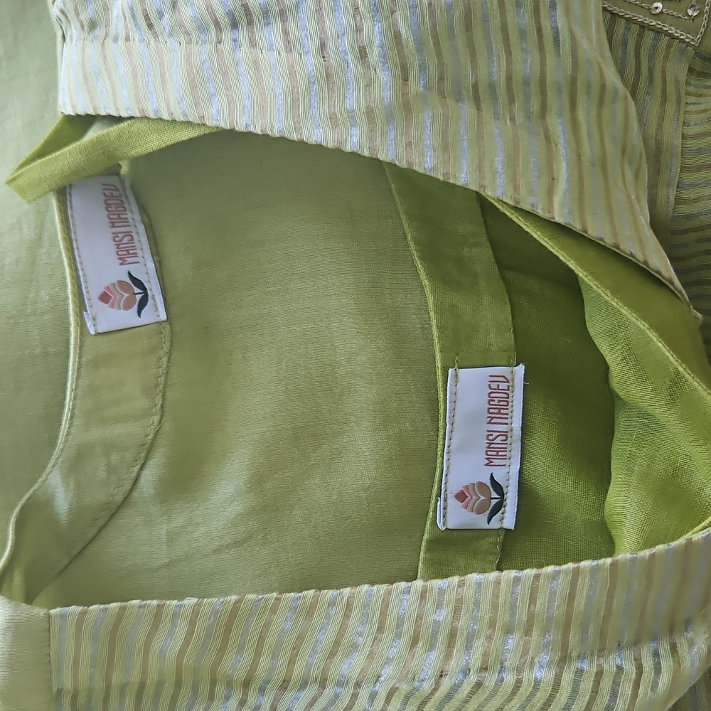 Label Mansi Nagdev Green Kurta Set - Picture 12 of 14